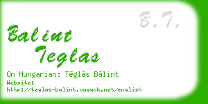 balint teglas business card